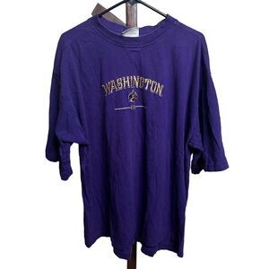 VTG UW Huskies Embroidered T Shirt XL